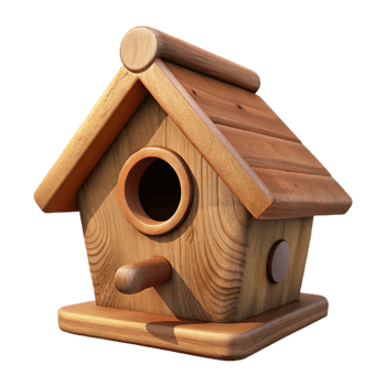 serene rustic Wooden Birdhouse Cutout png