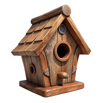 extraordinary contemporary Wooden Birdhouse Rustic Design Cutout Element detailed png