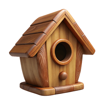 stunning rustic Wooden Birdhouse with Round Entrance Isolated high quality png