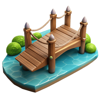 stunning modern Wooden Bridge Over River Transparent Background authentic png
