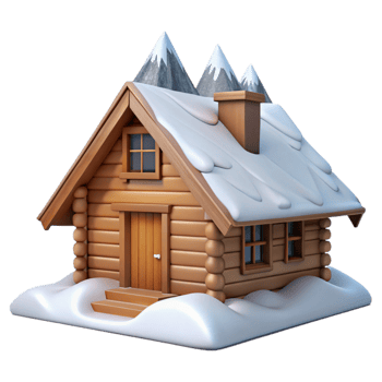 extraordinary vintage Wooden Cabin in Snowy Mountains Transparent genuine png