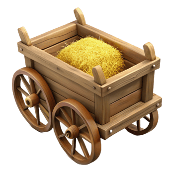 vibrant creative Wooden Cart with Hay Element detailed png