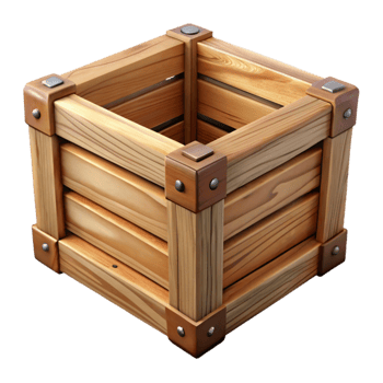 impressive modern Wooden Crate Cutout detailed png