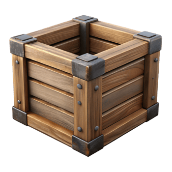 serene traditional Wooden Crate Isolated on Transparent Background exclusive png