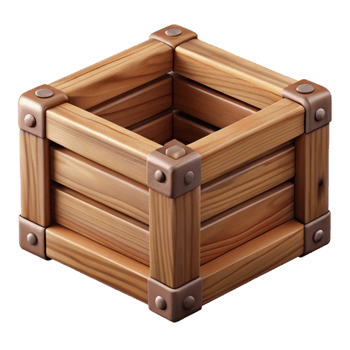 impressive classic Wooden Crate Cutout detailed png
