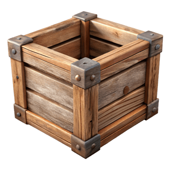 stunning classic Wooden Crate Rustic Style Isolated Transparent Background genuine png