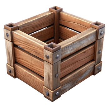 stunning creative Wooden Crate Rustic Style Isolated Transparent Background professional png