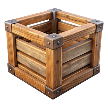 stunning modern Wooden Crate Rustic Style Isolated Transparent Background exclusive png