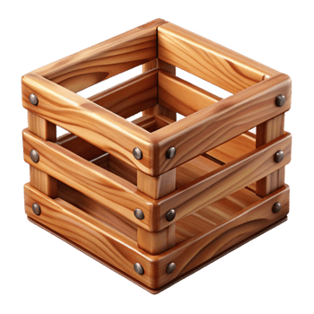 beautiful minimalist Wooden Crate Slat Cutout with Wood Grain detailed png