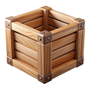 dramatic modern Wooden Crate Storage Container Cutout Element exclusive png