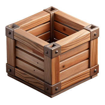 vibrant abstract Wooden Crate Storage Container Cutout Element high resolution png