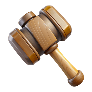 impressive modern Wooden Hammer Top View Isolated Element exclusive png