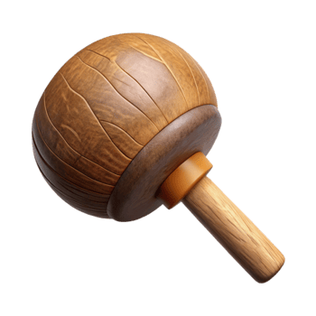 stunning contemporary Wooden Mallet Round Head Isolated Transparent Background high quality png