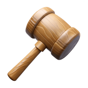 beautiful minimalist Wooden Mallet Round Head Isolated Transparent Background png