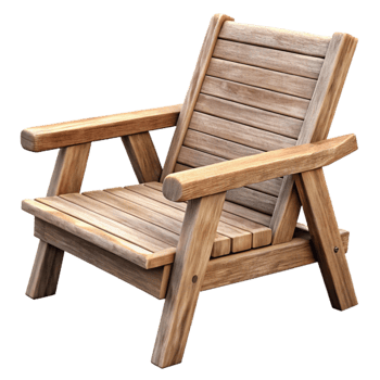 vibrant abstract Wooden Patio Chair Side View Transparent Background premium png