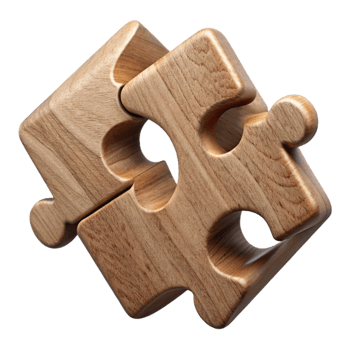 beautiful creative Wooden Puzzle Pieces Interlocking Shapes Cutout Element png