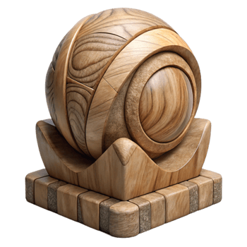 vibrant modern Wooden Sculpture Natural Finish Isolated professional png