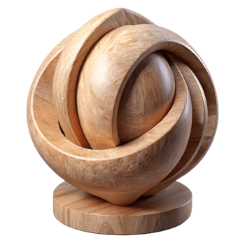 serene rustic Wooden Sculpture Natural Finish Isolated original png