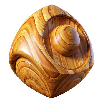 vibrant traditional Wooden Sculpture Polished Finish Isolated Element original png