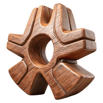 serene classic Wooden Sculpture Rustic Texture Cutout professional png