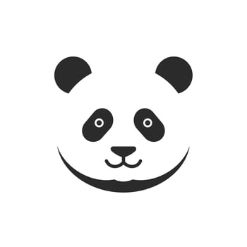 A panda bear face is shown on a white background vector