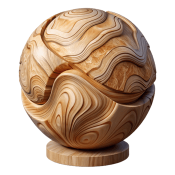 magnificent classic Wooden Sculpture with Natural Grain Transparent Background png