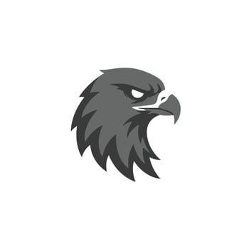 An eagle head logo with a black and white background vector