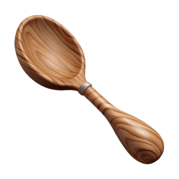 impressive artistic Wooden Spoon with Carved Handle Isolated exclusive png
