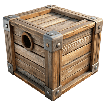 magnificent traditional Wooden Storage Box Rustic Design Cutout authentic png