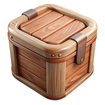 impressive artistic Wooden Storage Container with Lid Cutout premium png