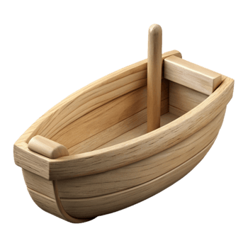 wonderful classic Wooden Toy Boat Side View Isolated Cutout authentic png