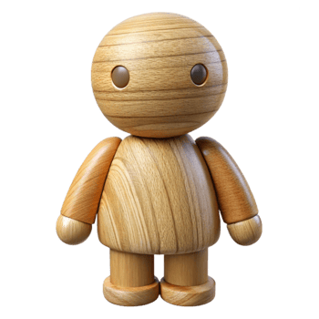 elegant modern Wooden Toy Figure Simple Design Cutout Element exclusive png