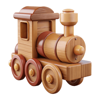 serene abstract Wooden Toy Train Classic Design Cutout Element exclusive png