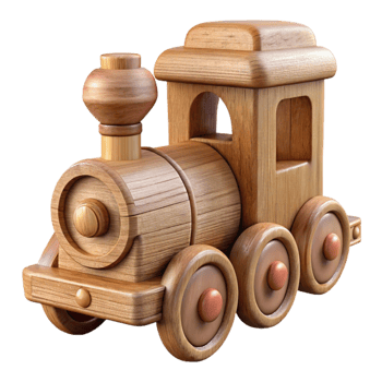 stunning minimalist Wooden Toy Train Isolated Element high quality png