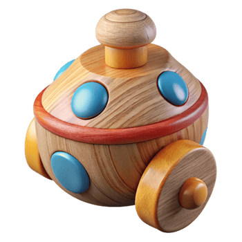 stunning rustic Wooden Toy with Painted Details Isolated detailed png