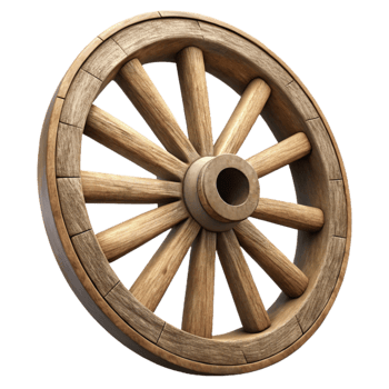 stunning vintage Wooden Wagon Wheel Isolated on Transparent Background original png