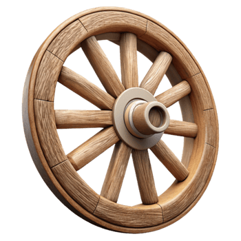 magnificent modern Wooden Wagon Wheel Side View Cutout authentic png