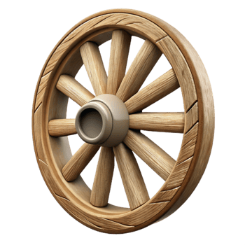 magnificent vintage Wooden Wagon Wheel Side View Cutout detailed png
