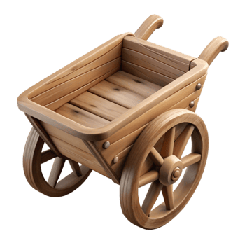 elegant creative Wooden Wheelbarrow Isolated Element exclusive png