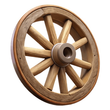serene creative Wooden Wheelbarrow Wheel Cutout authentic png