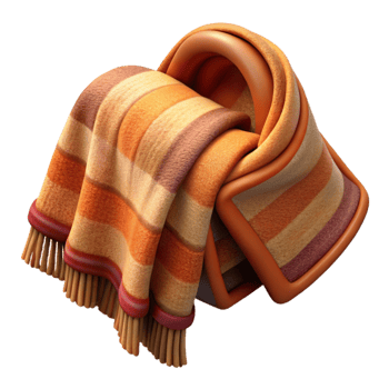 elegant traditional Woolen Blanket Knitted Pattern Isolated with Warm Colors original png
