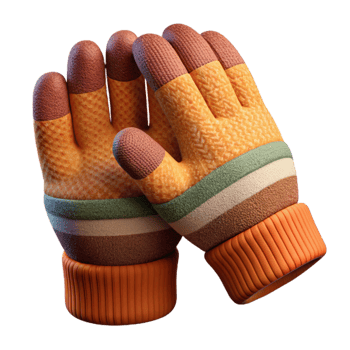 beautiful traditional Woolen Gloves Knitted Pattern Isolated with Warm Colors detailed png
