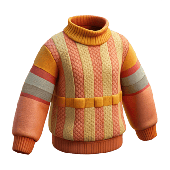 wonderful classic Woolen Sweater Knitted Pattern Cutout with Warm Colors premium png