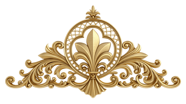 Luxury golden ornament on transparent background png