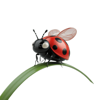 A Cute Ladybug Perched on a Blade of Grass png