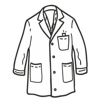 Hand Drawn Lab Coat Illustration for Science and Medicine Themes vector