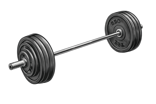 detailed illustration of barbell with weights, perfect for fitness enthusiasts png