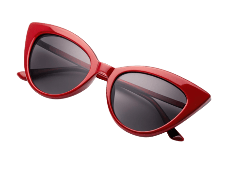A Stylish red cat eye sunglasses with dark lenses, perfect for summer fashion png