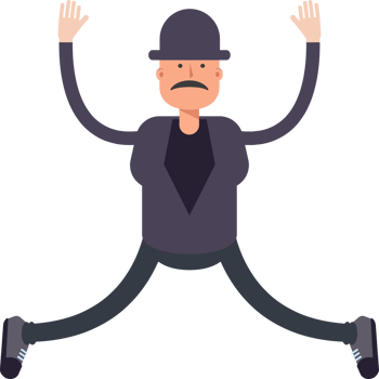 Old Man Character Relaxing and Jumping Illustration png