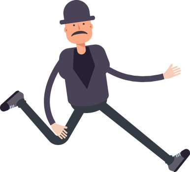 Old Man Character Running Illustration png